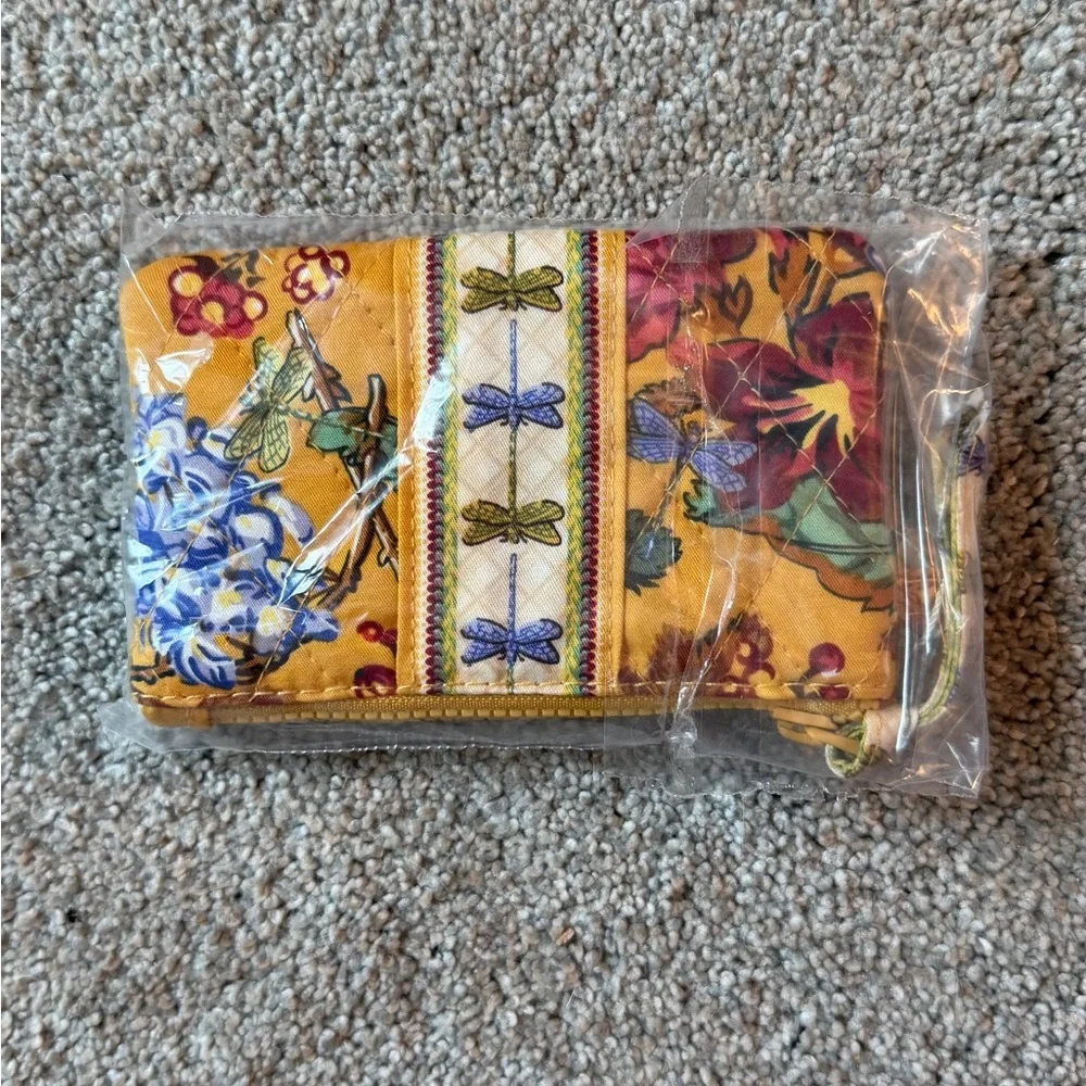 Vera Bradley Yellow Floral ID Case with Key Ring
